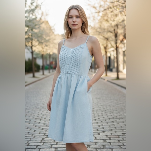 LC Lauren Conrad Dresses & Skirts - LC Lauren Conrad Ombré Light denim cotton dress size 14
